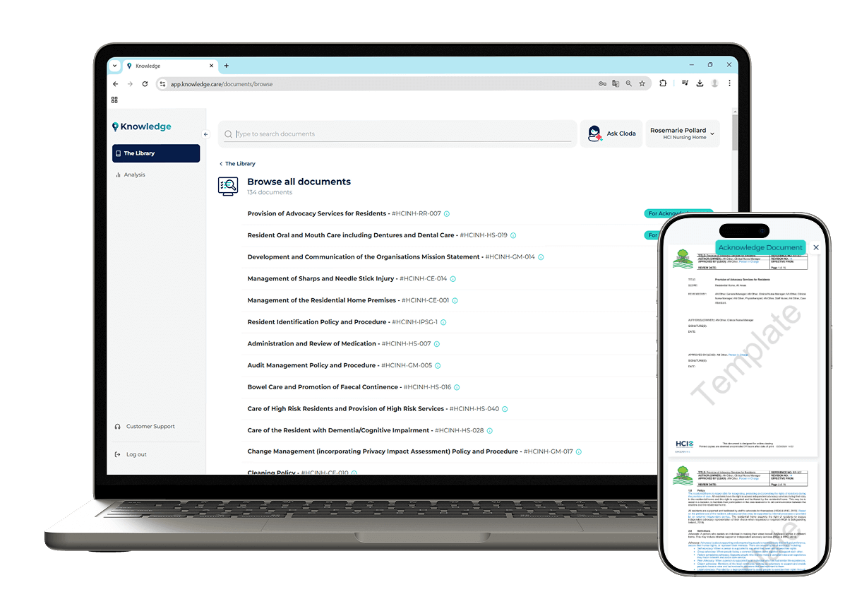 laptop and mobile with the knowledge interface