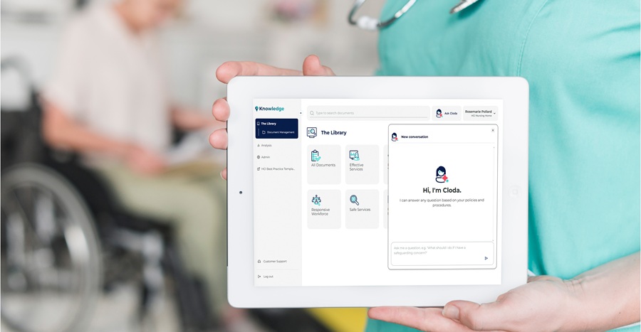 nurse holding tablet